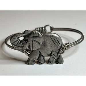 Luca & Danni Womens Bracelet Silver Tone Elephant Wire Wrapped Bangle
